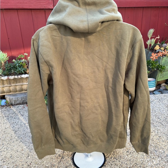 Zipper Hoodie Army Green Sweatshirt - Picture 3 of 14
